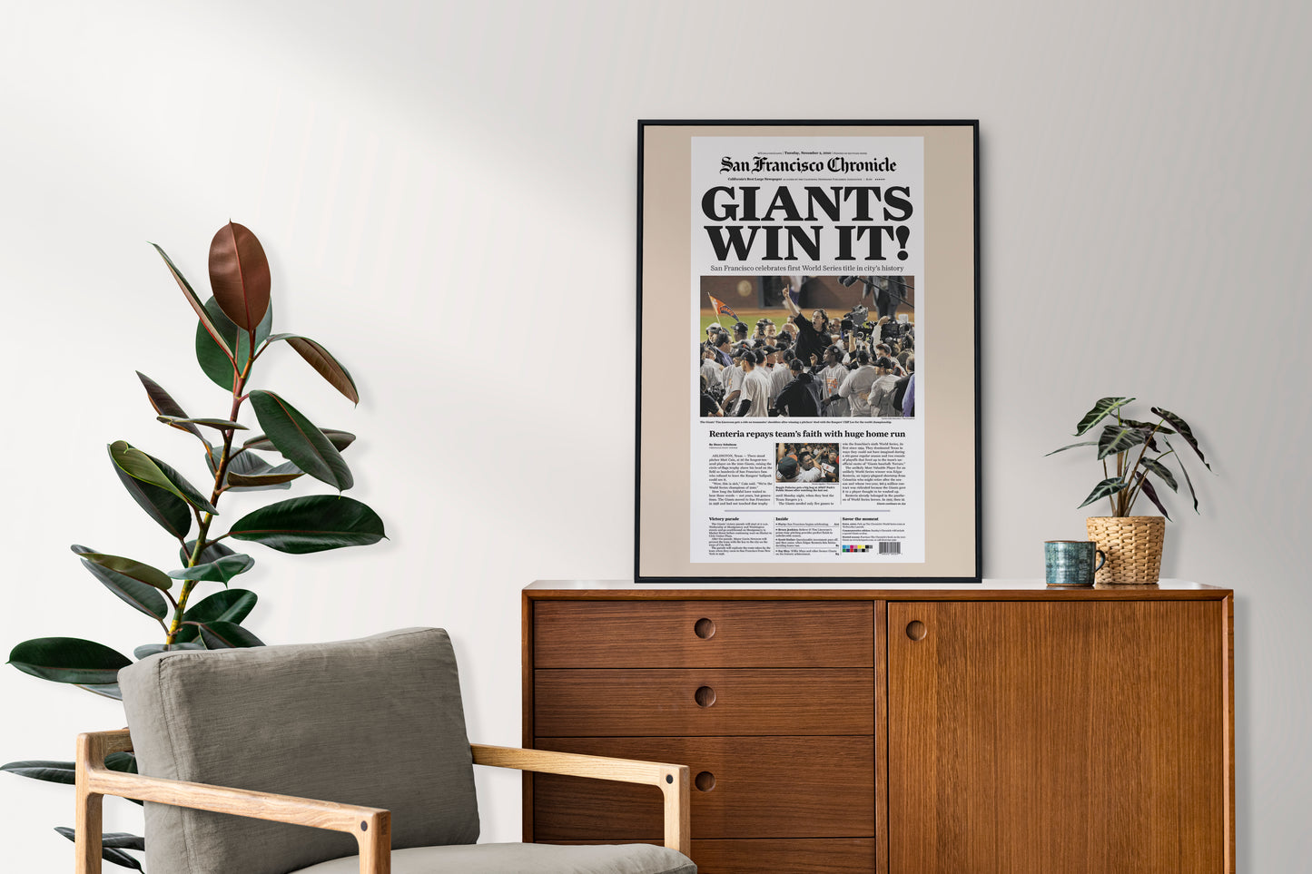 San Francisco Giants 2010 World Series MLB Champions Front Cover San Francisco Chronicle Newspaper Poster