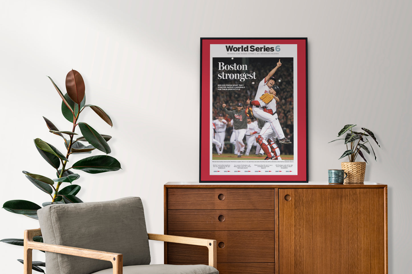 Boston Red Sox 2013 World Series MLB Champions Front Cover The Boston Globe Newspaper Poster