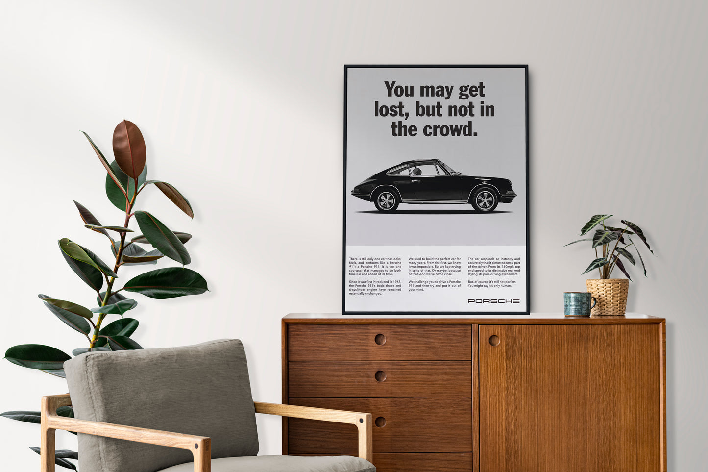 Porsche "You May Get Lost, But Not In The Crowd" Poster