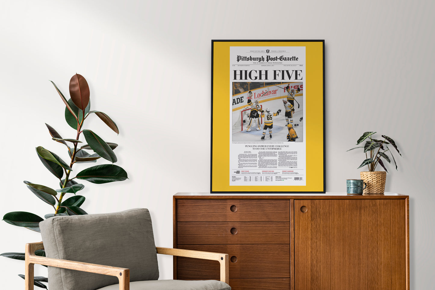 Pittsburgh Penguins 2017 NHL Stanley Cup Champions Front Cover Pittsburgh Post-Gazette Poster