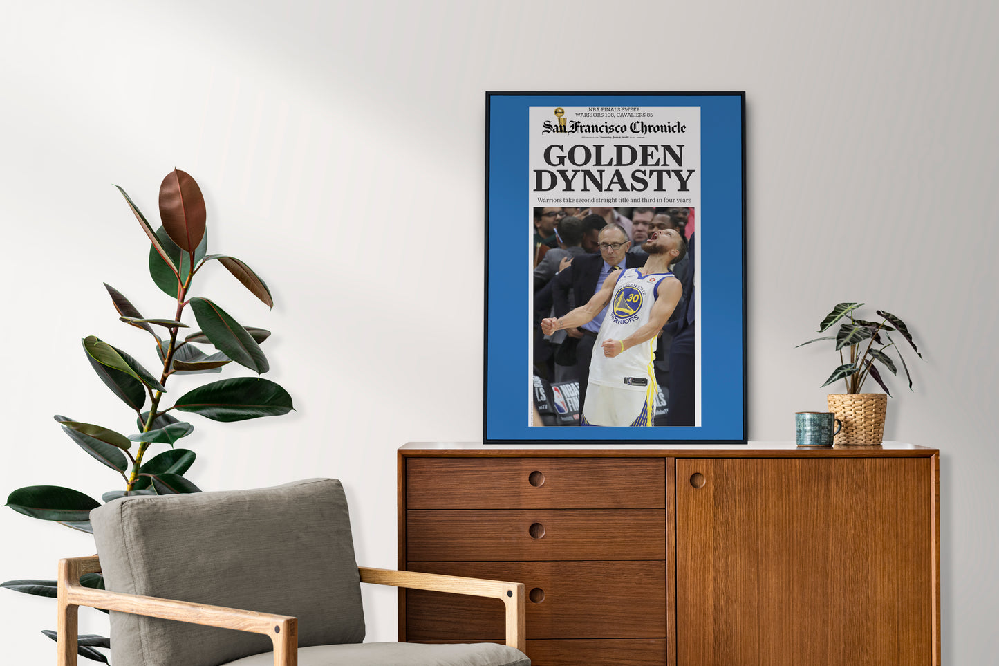 Golden State Warriors 2018 NBA Champions Front Cover San Francisco Chronicle Newspaper Poster