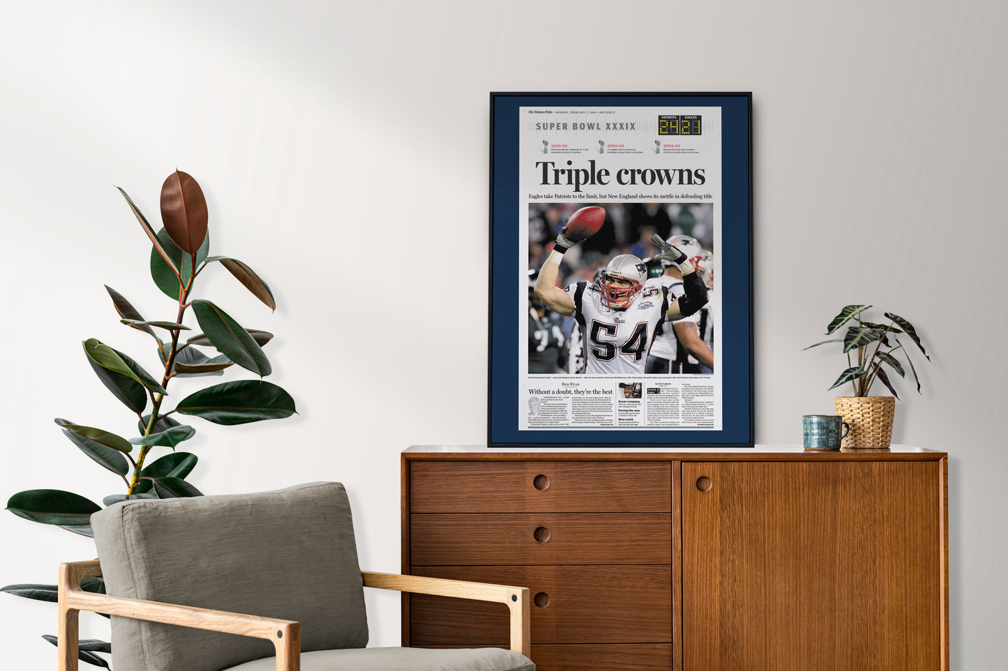 New England Patriots 2005 Super Bowl NFL Champions Front Cover The Boston Globe Newspaper Poster