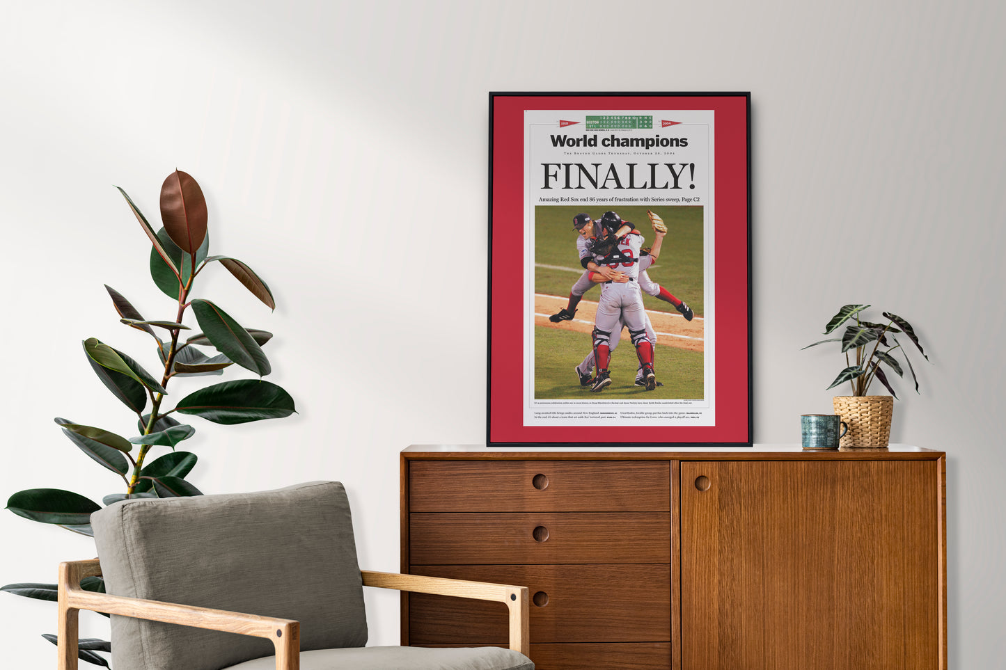 Boston Red Sox 2004 World Series MLB Champions Front Cover The Boston Globe Newspaper Poster