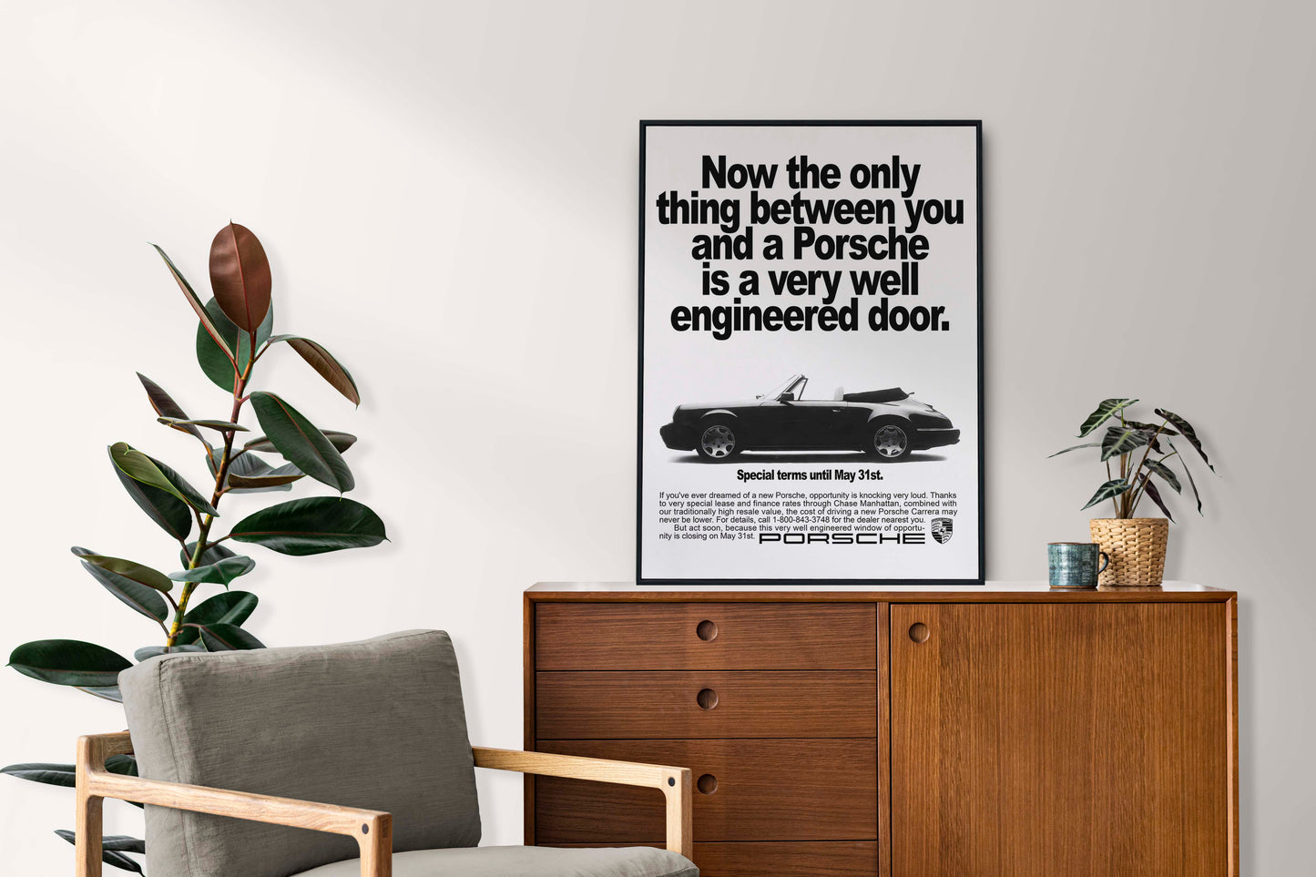 Porsche "Now The Only Thing Between You And A Porsche" Poster