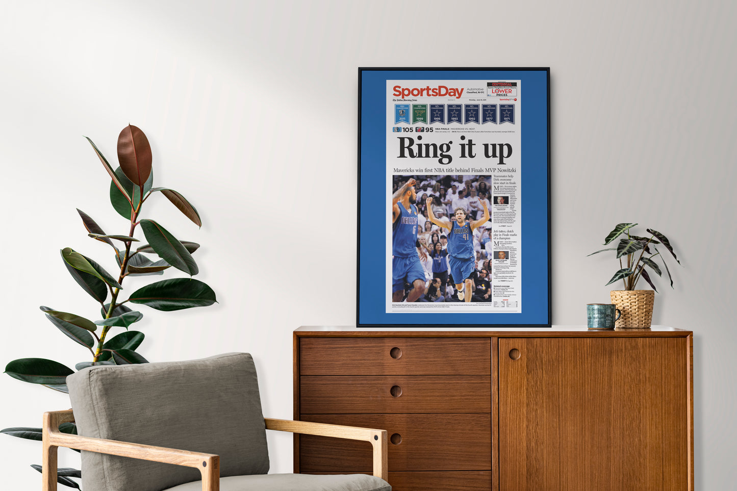 Dallas Mavericks 2011 NBA Champions Front Cover The Dallas Morning News Newspaper Poster