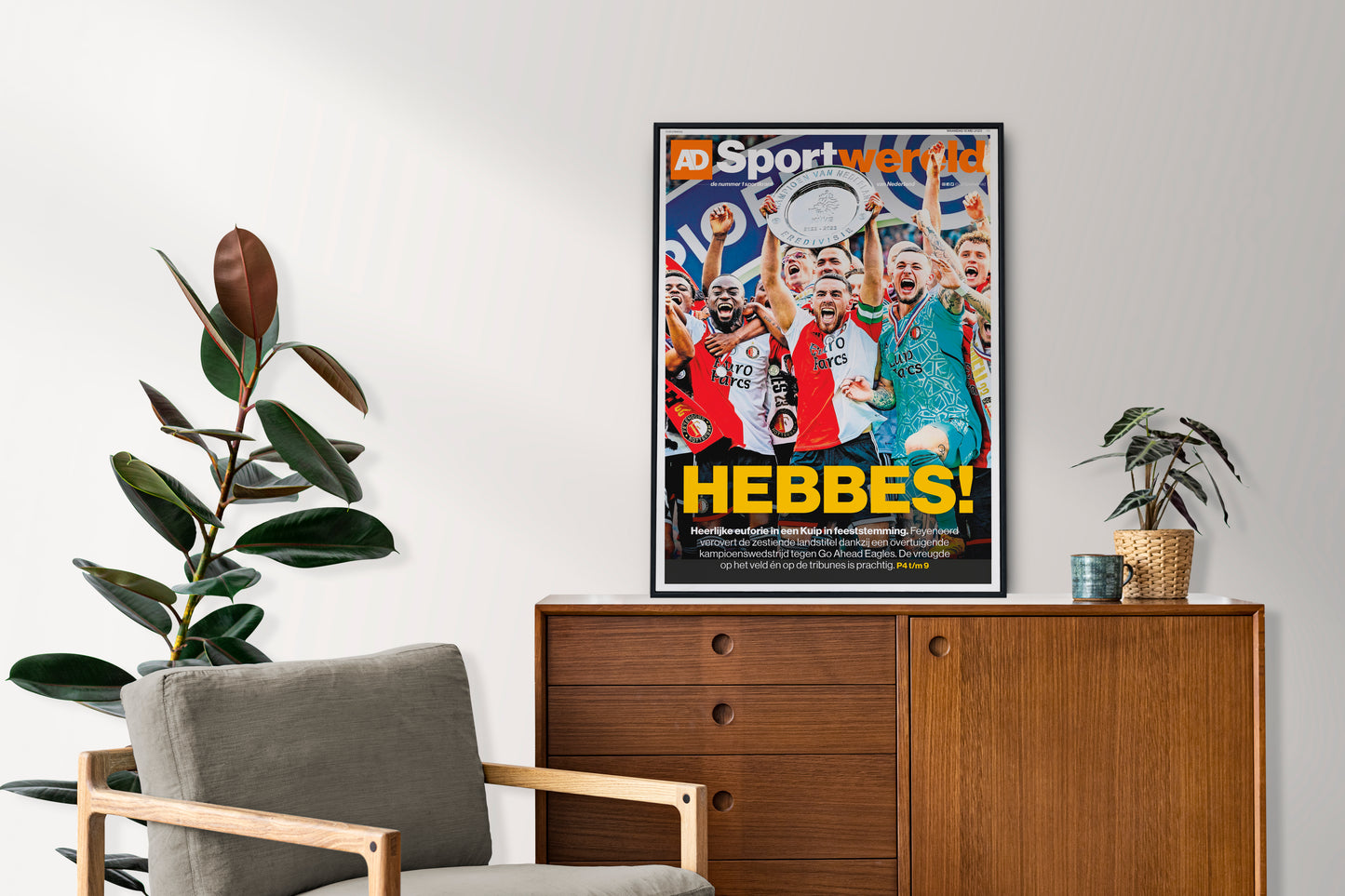 Feyenoord Rotterdam Poster 2023 Eredivisie Champions Newspaper Front Cover "Hebbes!"