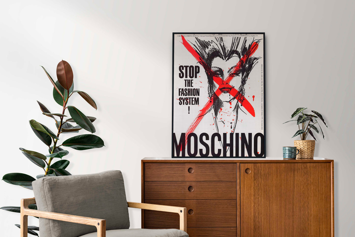 Moschino "Stop The Fashion System" Poster