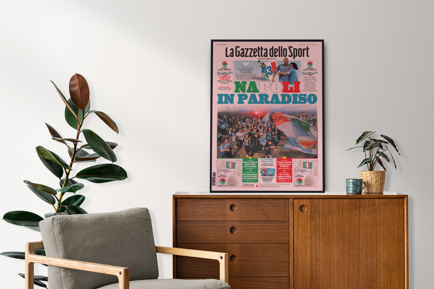 Napoli 2022 / 2023 Seria A Champions Newspaper Front Cover Poster