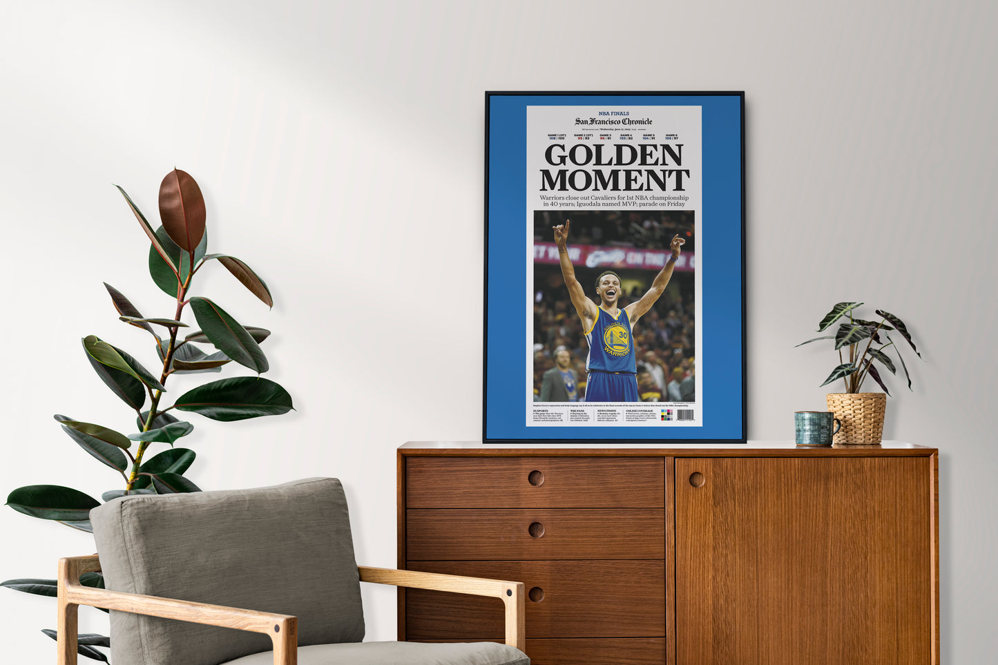Golden State Warriors 2015 NBA Champions Front Cover San Francisco Chronicle Newspaper Poster