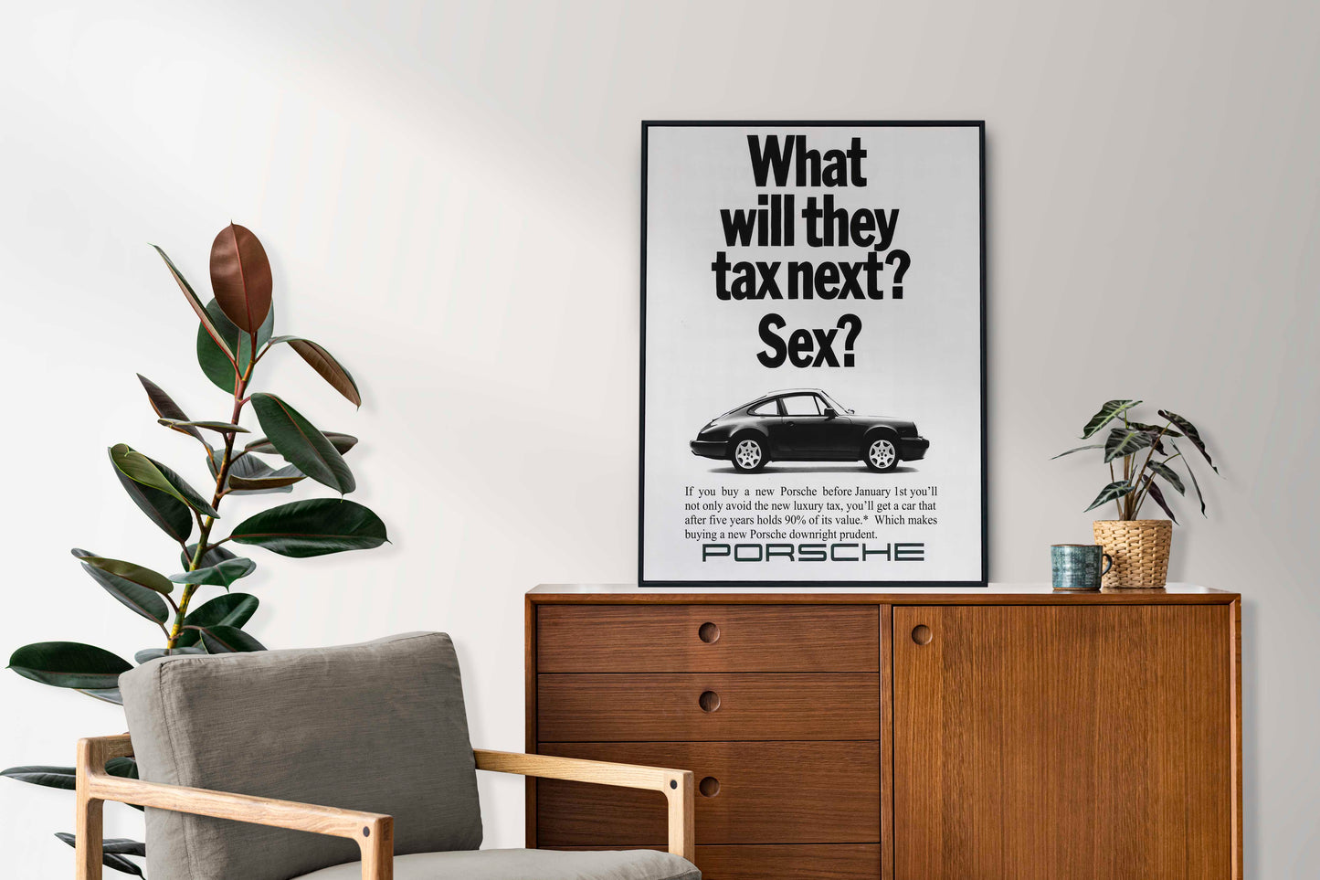 Porsche 911 "What Will They Tax Next?" Poster