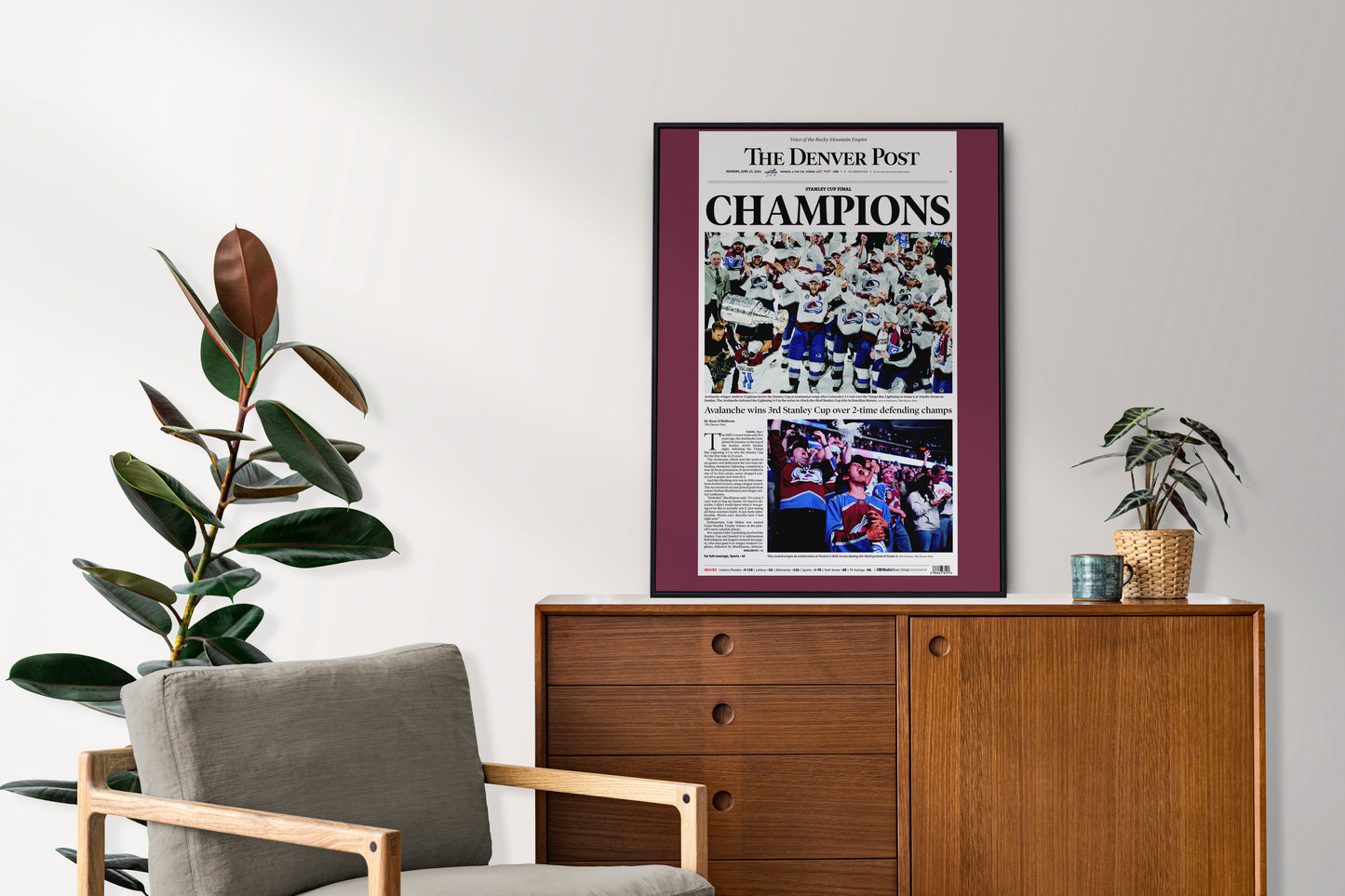 Colorado Avalanche 2022 NHL Stanley Cup Champions Front Cover The Denver Post Poster
