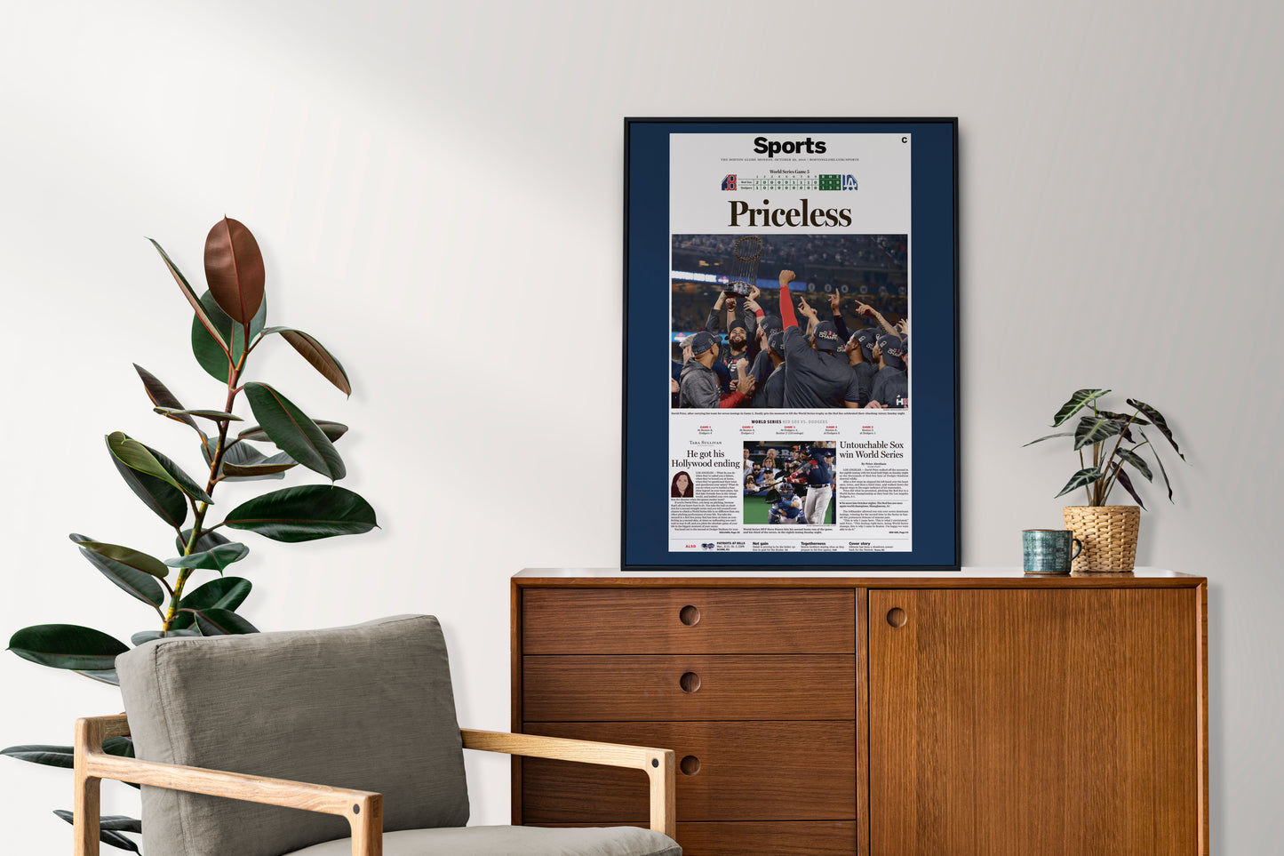 Boston Red Sox 2018 World Series MLB Champions Front Cover The Boston Globe Newspaper Poster