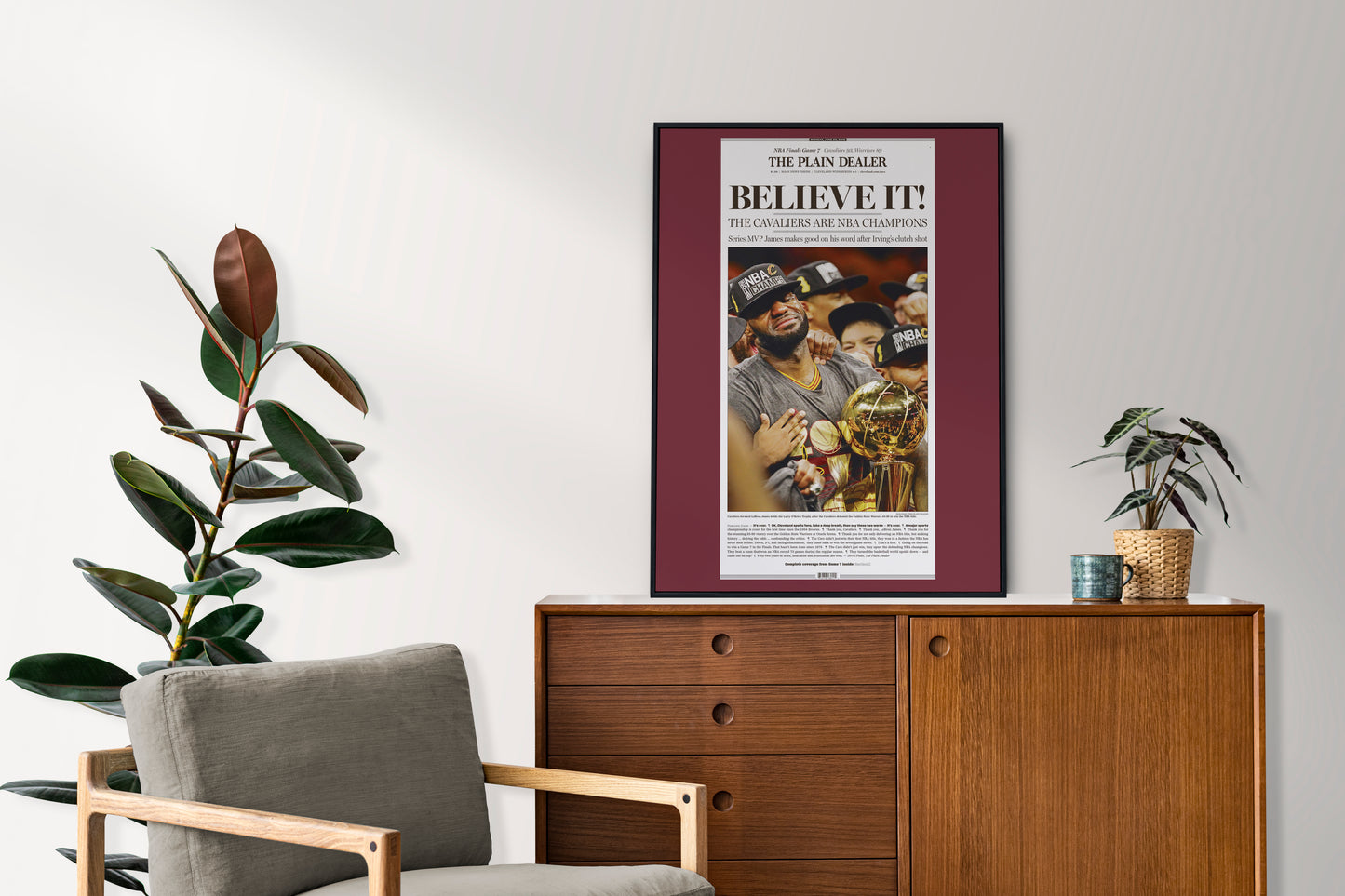 Cleveland Cavaliers 2016 NBA Champions Front Cover The Plain Dealer Newspaper Poster