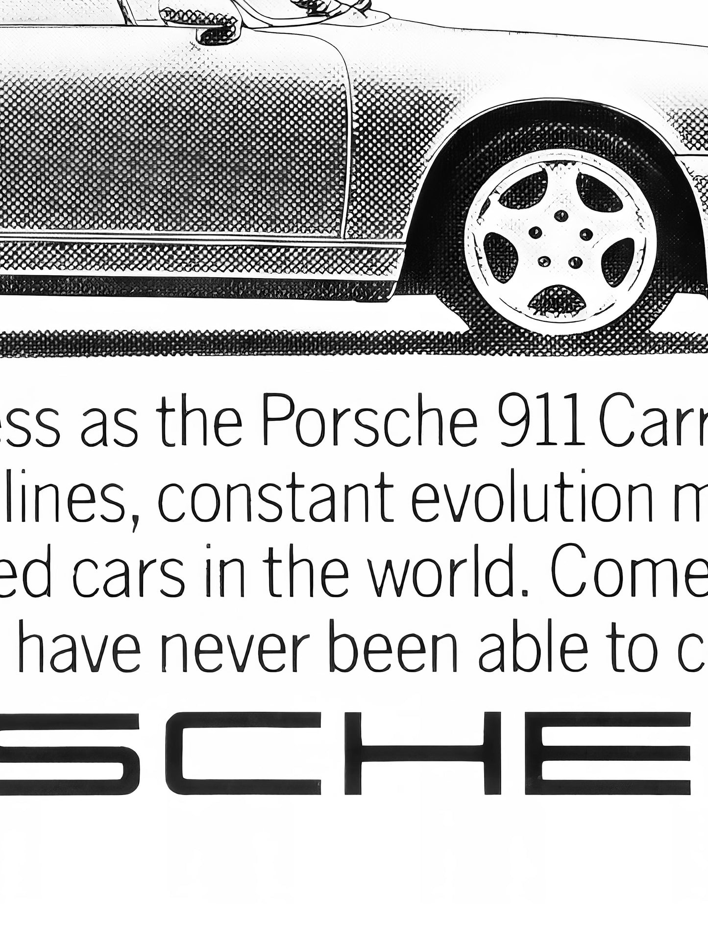 Porsche "It's Already Survived 10 Japanese Model Changes" Poster