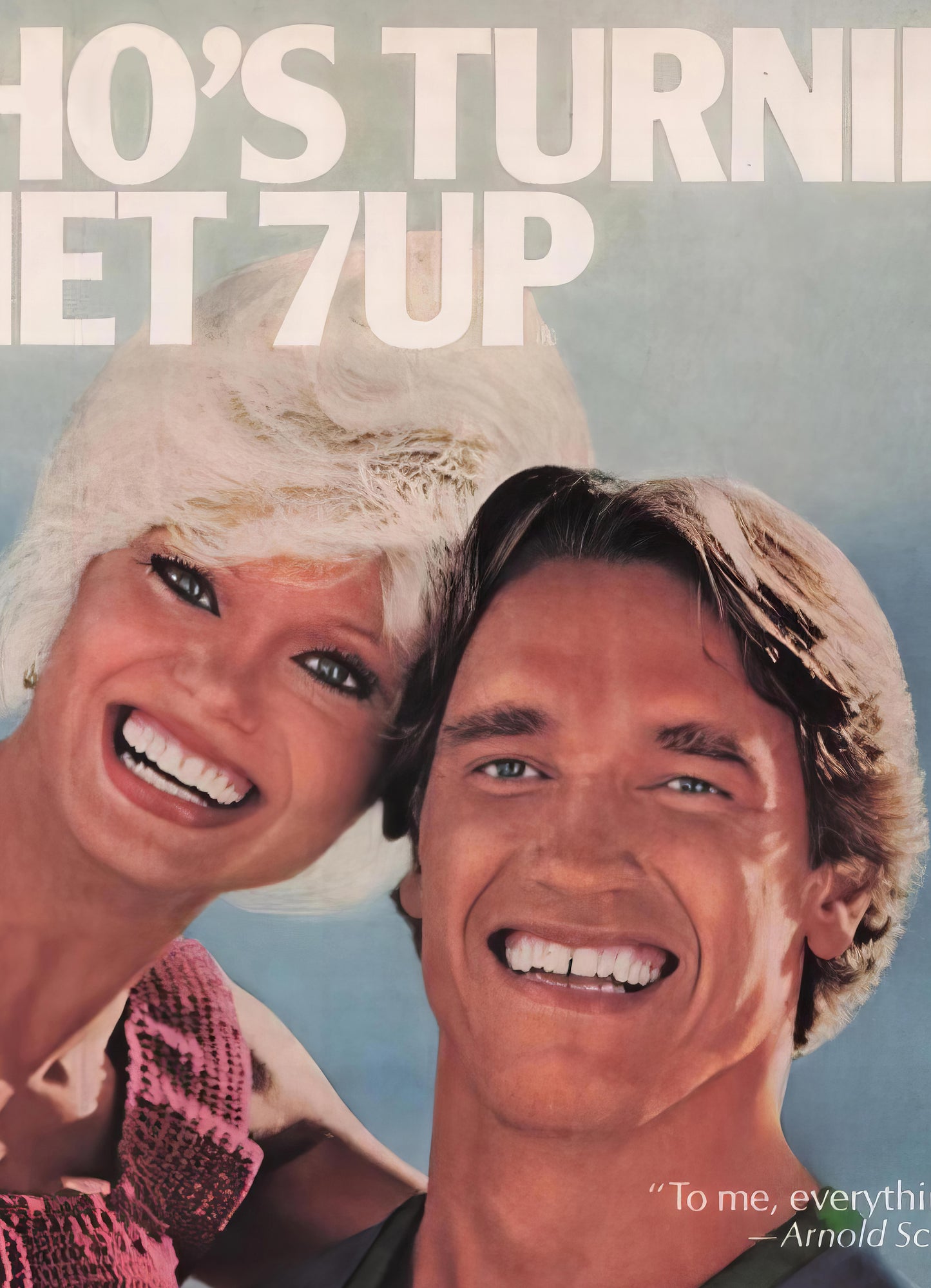 7UP Loni Anderson and Arnold Schwarzenegger Poster