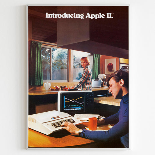 Apple II Poster Advertising Poster, 90s Retro Style Print, Vintage Wall Art, Magazine Retro Advertisement