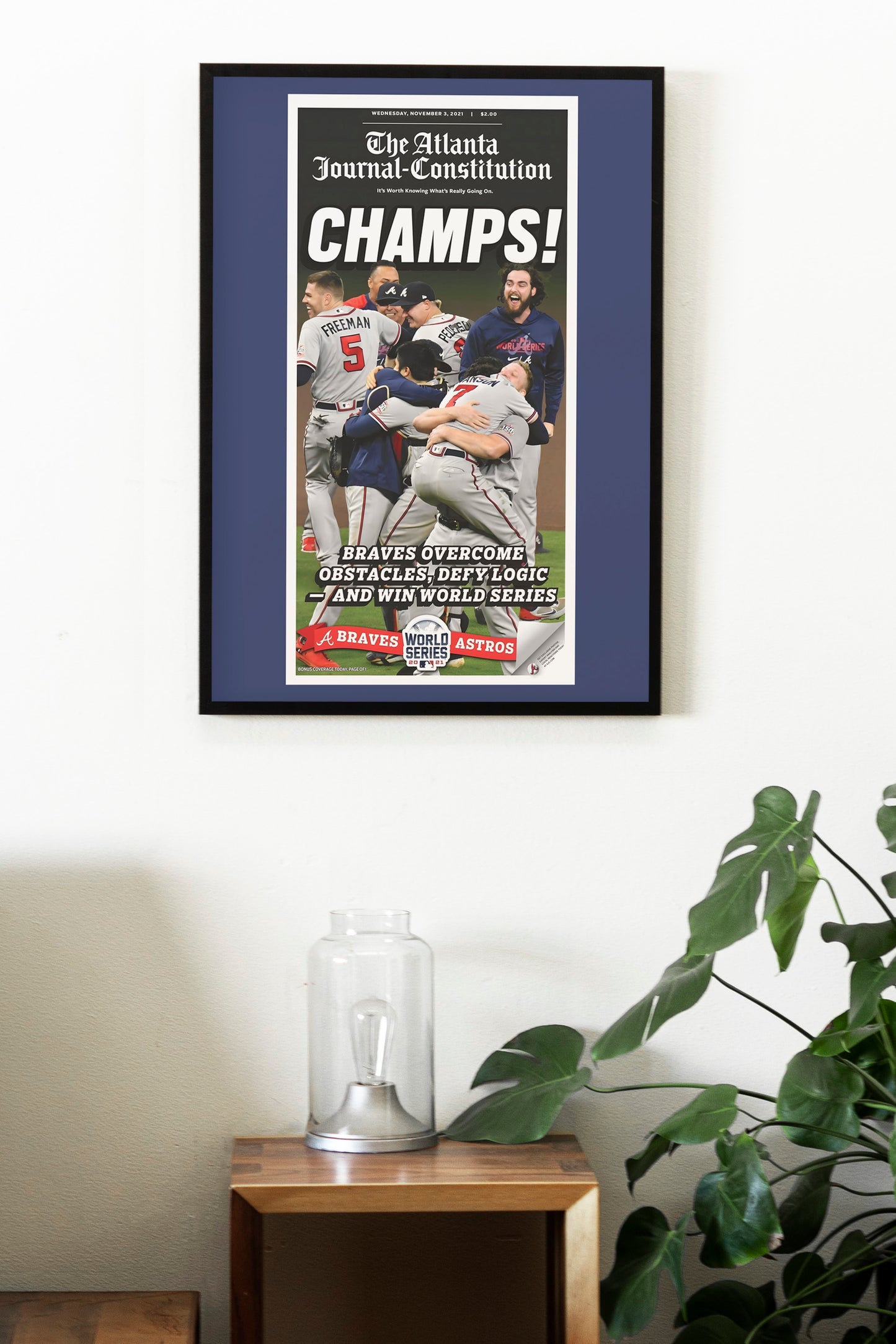Atlanta Braves 2021 World Series MLB Champions Front Cover Atlanta Journal Constitution Poster