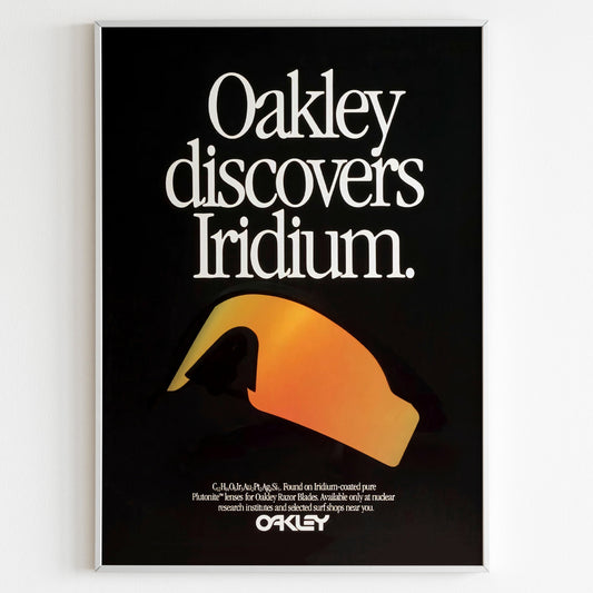 Oakley Advertising Poster, 90's Style Print, Ad Wall Art, Vintage Design Magazine, Ad Retro Advertisement, Sunglasses Poster Discovers Iridium