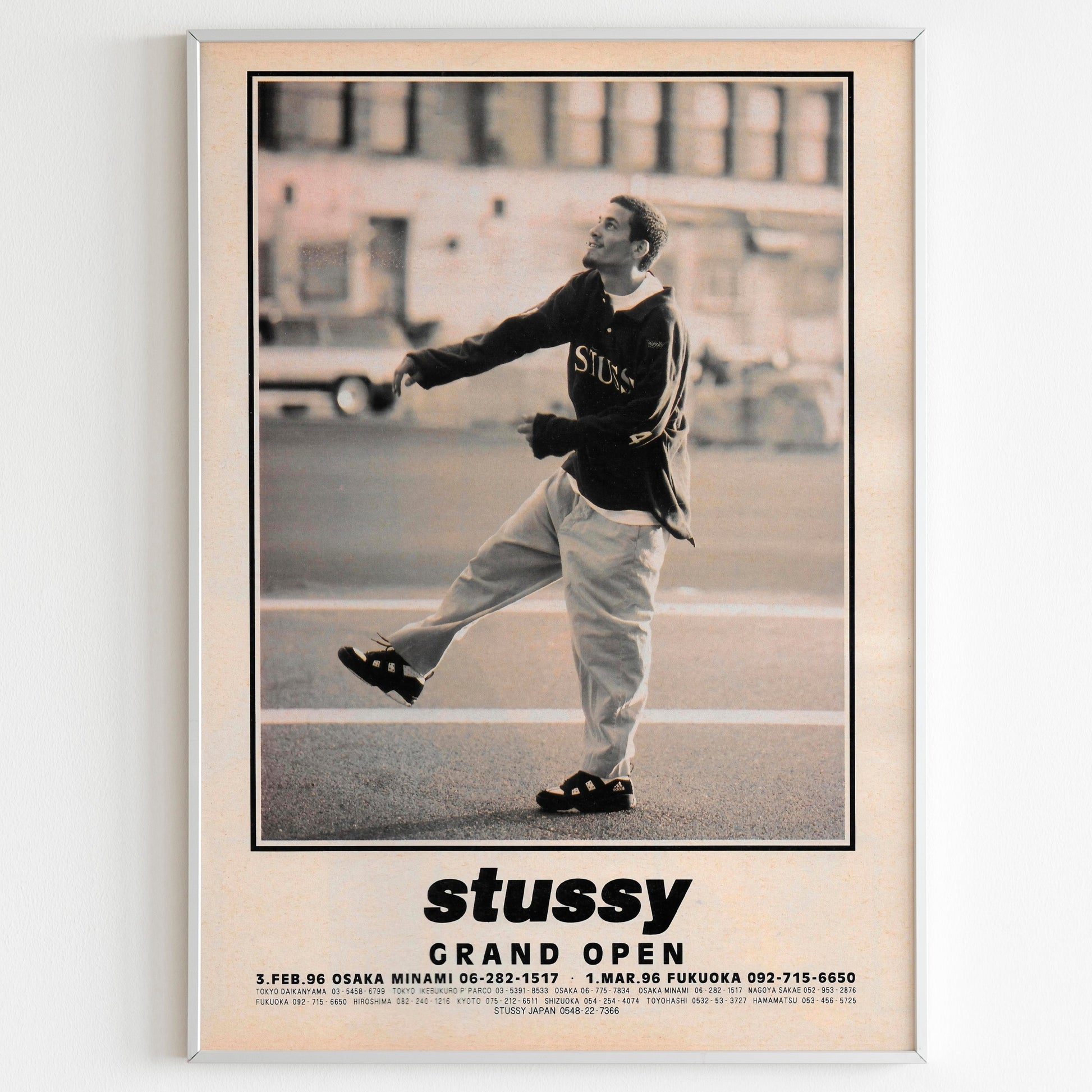 Stussy Streetwear Advertising Poster, Thrasher Style 80s Print, Vintage Ad Wall Art, Skateboarding Magazine Retro Advertisement