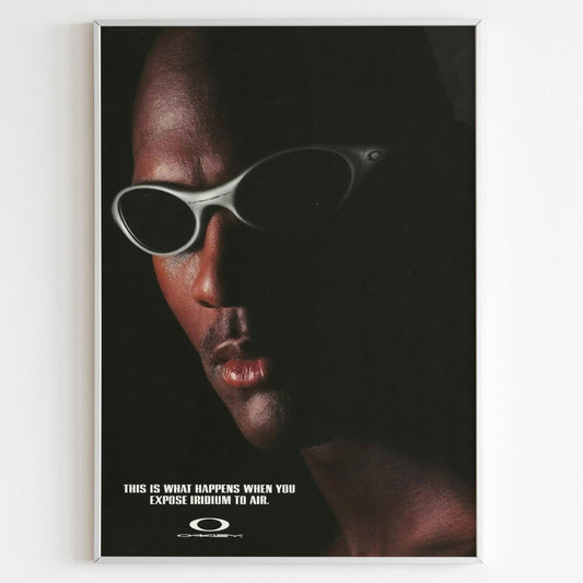 Oakley Michael Jordan Advertising Poster, 90's Style Print, Ad Wall Art, Vintage Design Magazine, Ad Retro Advertisement, Sunglasses Poster