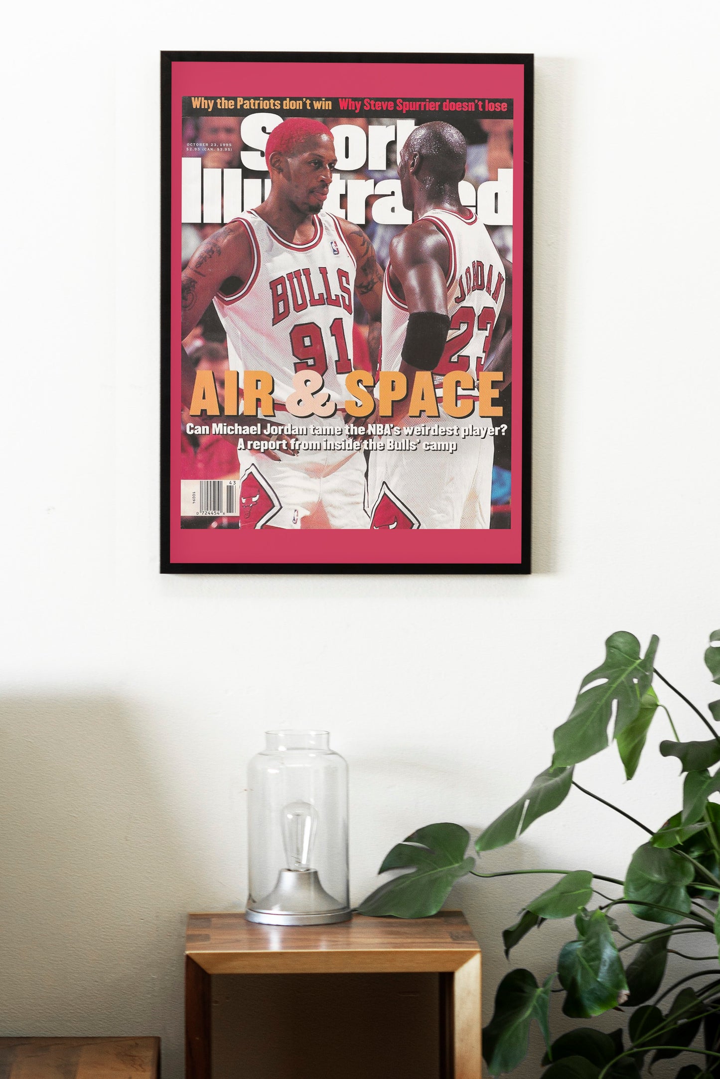 Michael Jordan and Dennis Rodman Chicago Bulls 90's Front Cover Sport Illustrated Poster