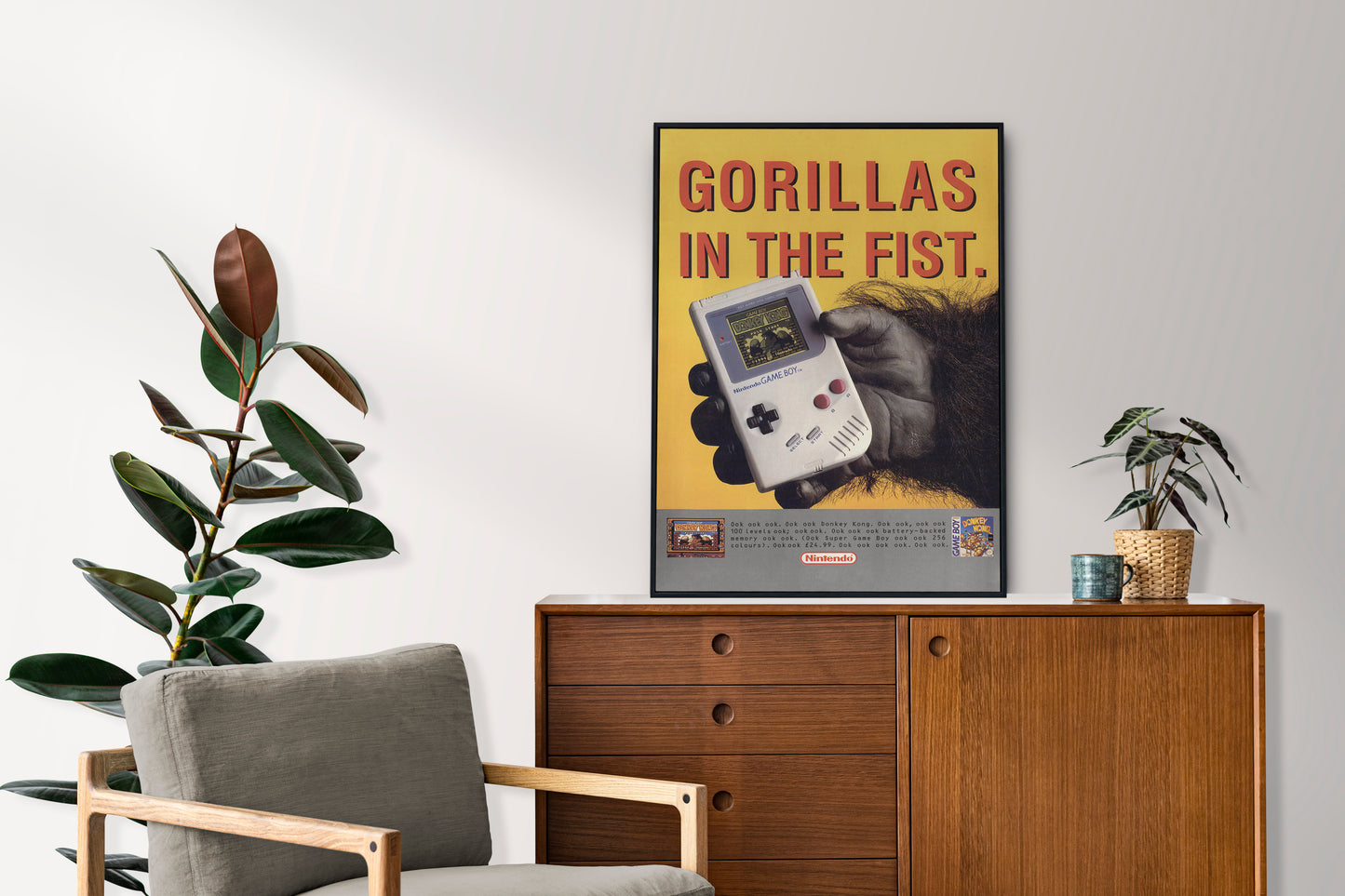 Game Boy Nintendo "Gorillas In The Fist" Poster