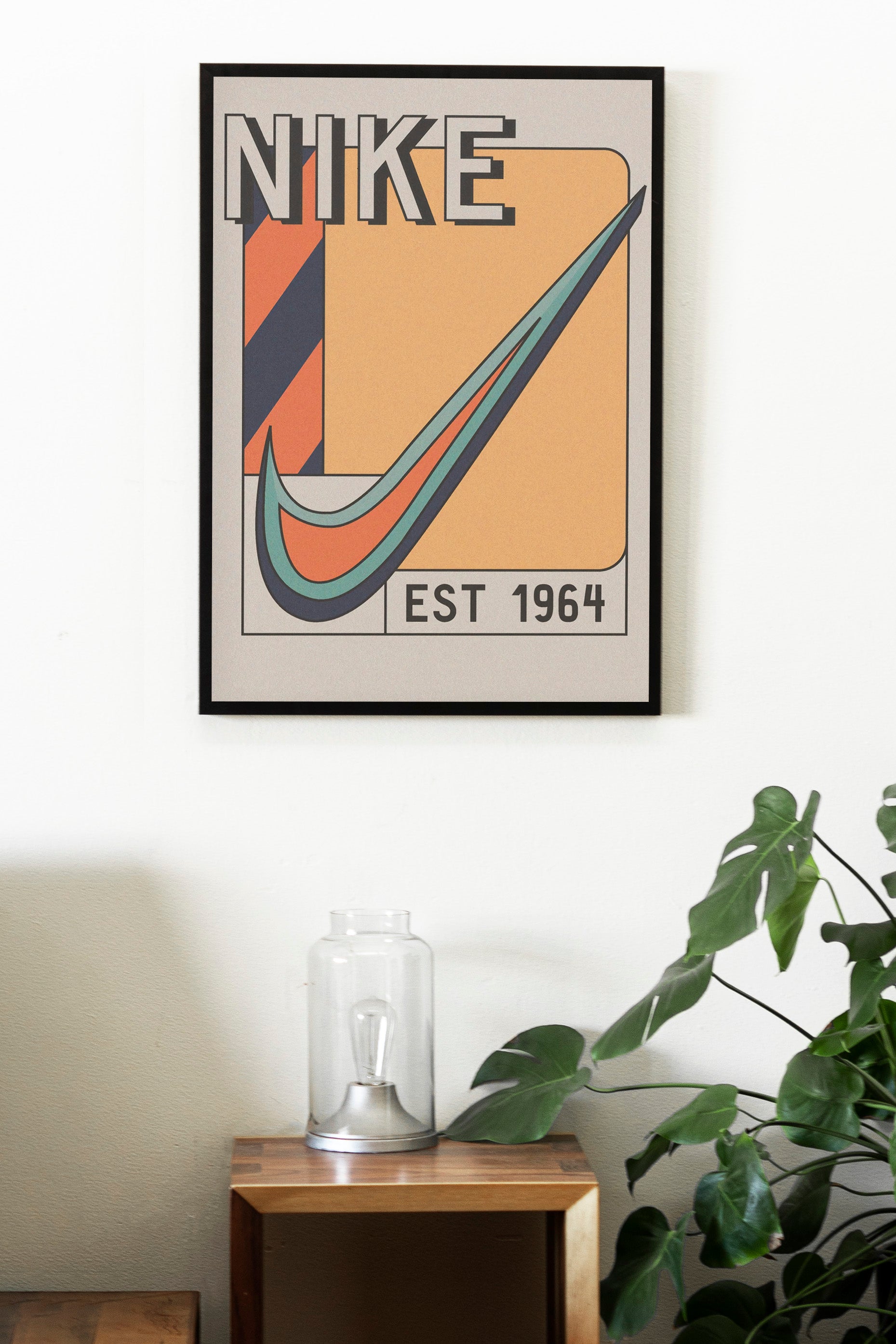 Nike Swoosh Advertising Poster, 90s Style Shoes Print, Vintage Ad